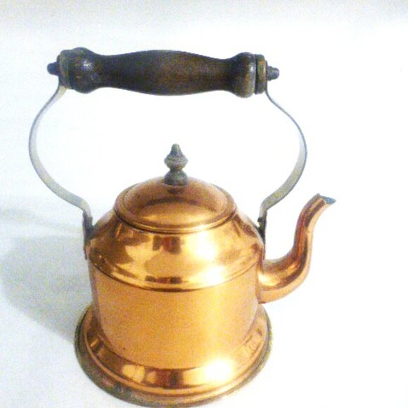 Unmarked COPPER TEA KETTLE Teapot Copper Tea Pot Vintage Teapot Vintage Kettle - Picture 1 of 8